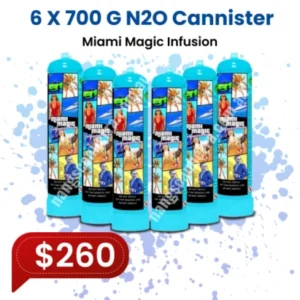 Miami Magic Infusions 615g N2O Cannister (6 Bottles)