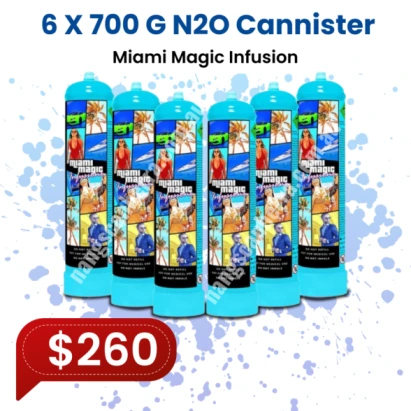 Miami Magic Infusions 615g N2O Cannister (6 Bottles)